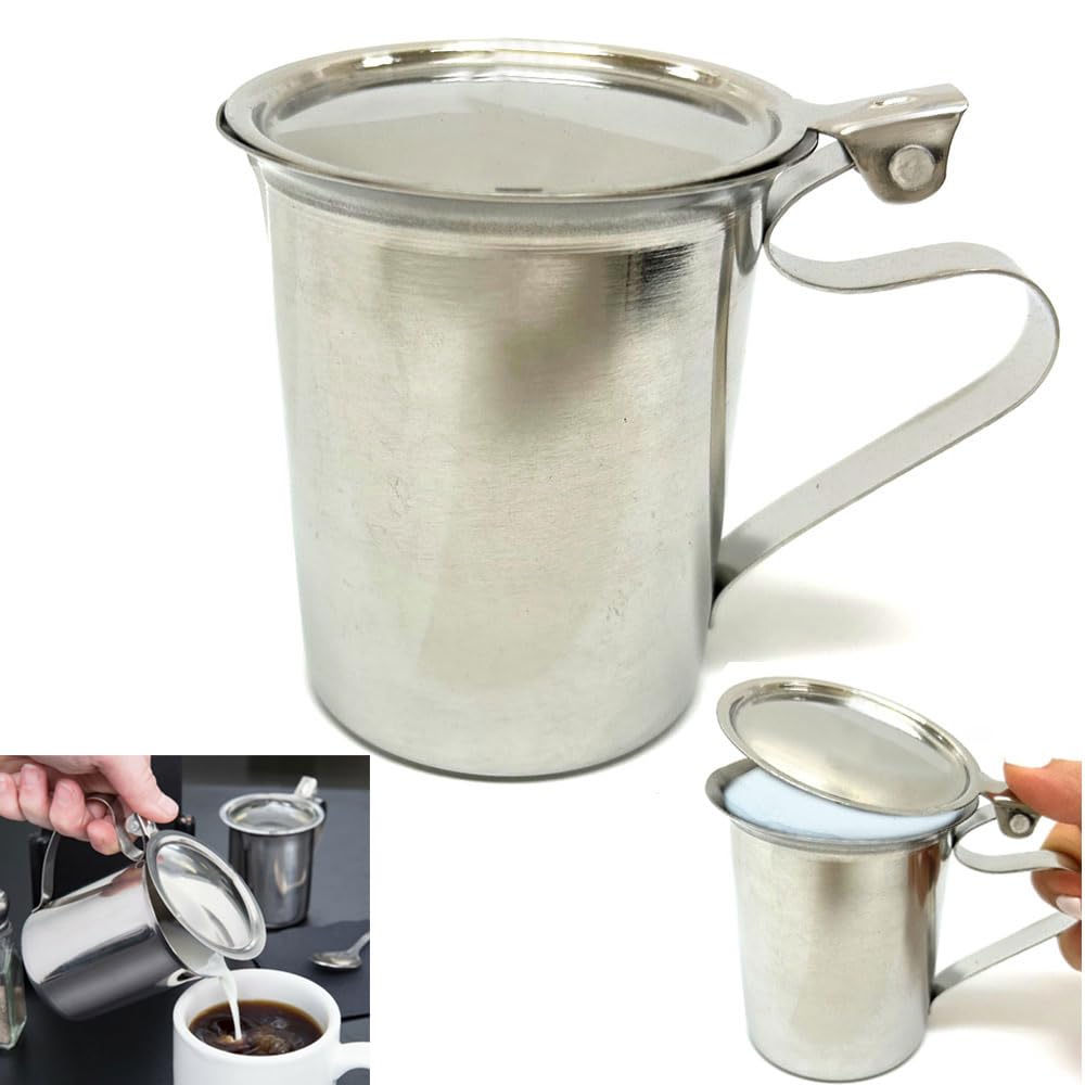 Amazon.com: 1 Coffee Creamer Server Stainless Steel Pitcher Lid