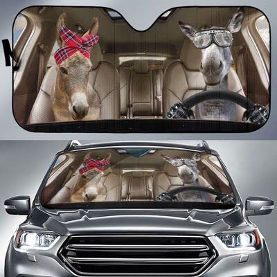 Couverture pare-brise voiture pliable motif ânes drôles pour protection pare-soleil été L