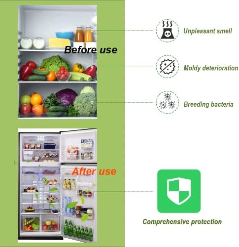 Fonday 2 Pack Refrigerator Deodorizer, Odor Eliminator for Fridges, Freezers, Coolers & Lunch Boxes, Natural Bamboo Activated Charcoal Fridge Deodorizer, More Effective Than Baking Soda