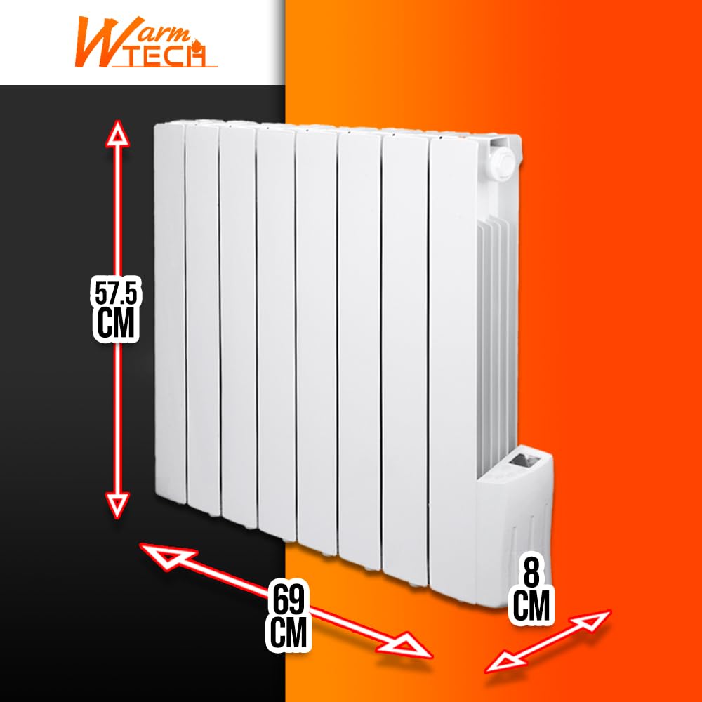 Radiateur à inertie fluide 1200W 8 éléments - Warm Tech