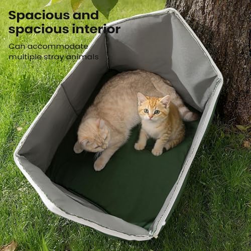 Cabane pour chat d'extérieur pliable et lit grotte résistant au vent - 3