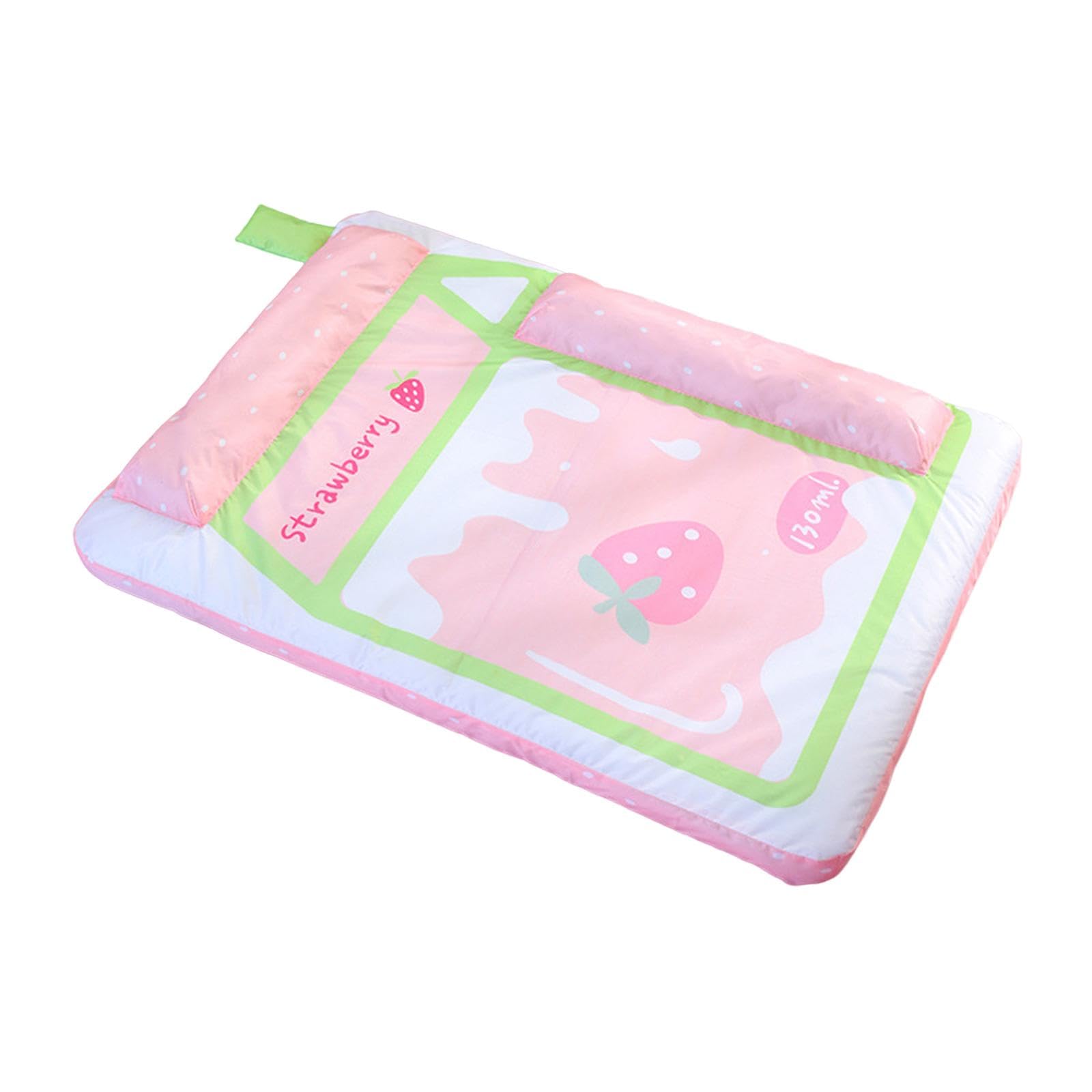 Colchón de refrigeración para perro, manta refrescante para mascotas con 2 almohadas, almohadilla para dormir, cómoda manta de cojín para perro, color azul, 90 x 64 cm