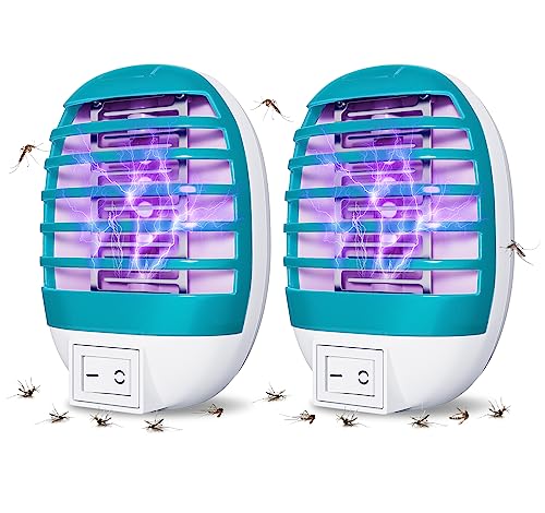 2 Pack Plug in Bug Zapper Indoor Flying Insect Trap, Electronic Mosquito Zapper Gnat Traps with LED Light for Patio, Bedroom, Kitchen, Office