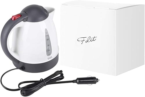 Miniatura 5 de Fdit Hervidor eléctrico portátil para automóvil, viaje por carretera, encendedor de cigarrillos DC12V/24V agua calentada, té, café, caldera, apagado