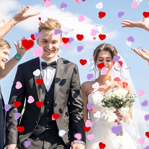 Image of MARFOREVER Valentine's Day Felt Hearts Confetti Heart Decorations Confetti | Valentine Foam Confetti, Romantic Heart Shape Sprinkles Scatter, for Wedding Valentines Mothers Day Party Supplies DIY Crafts