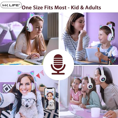 Image of Tubes- Wireless /Wired Bluetooth Kids Headphones with 85dB Safe and Upto 30 Hours Play Time with 800 mAh Battery for for Girls /Boys Gifts Cat Ear Online Learning School (Purple)