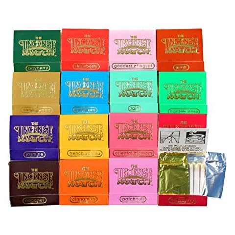 16 Pack Incense Matches: Variety Pack - Eliminates Bathroom Odors While Adding Fragrance - 30 matchsticks per Matchbook, 480 matchsticks per Purchase Cover