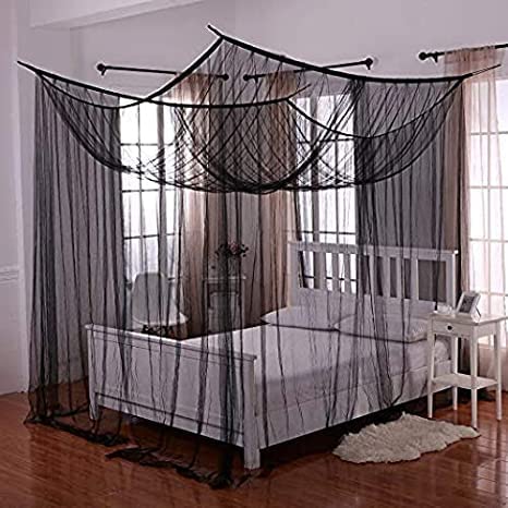 MJ Traders Mosquito Net/Machhardani - Polycotton Mosquito Net for Bed- Durable Rectangular Mosquitos Net for Insects & Bugs Protection Mosquito Net for Home (10 x 6.5, Black)