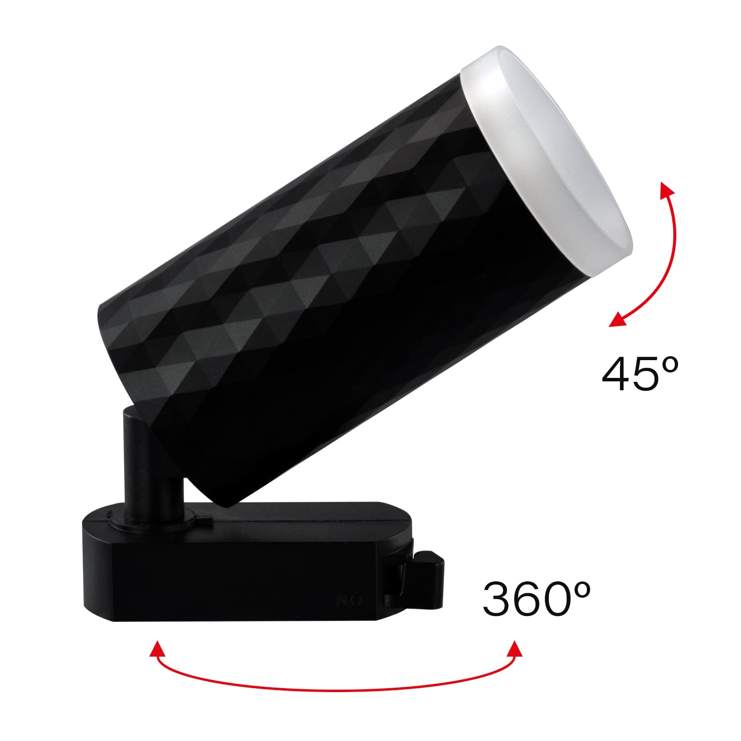 Popp® Foco de carril monofásico para bombilla GU10 (Bombilla no incluida) DIAMOND aplique orientable interior moderno (NEGRO, Pack 5 unidades)