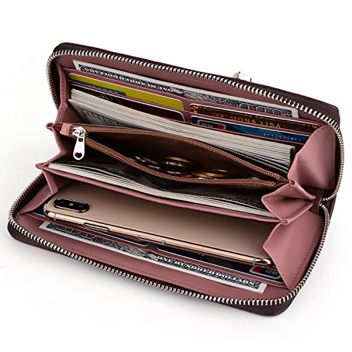 UTO Women Wallet PU Leather Zip Around Large Capacity Bowknot Card Phone Holder Checkbook Organizer Zipper Coin Purse4