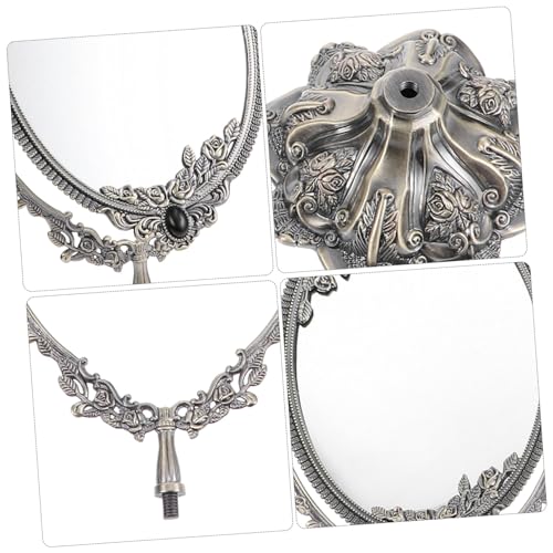 Miroir maquillage de table rétro en métal ancien pivotant