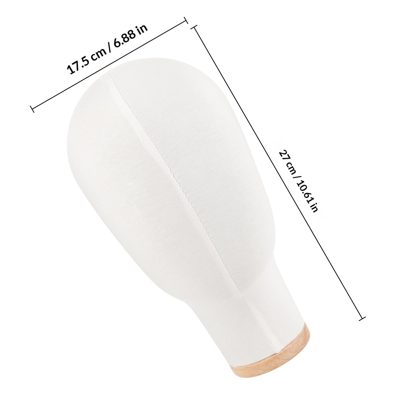 Artibetter Testa di Manichino per Esposizione di Parrucche e Cappelli in Cotone Bianco, Supporto Multifunzione per Asciugatura e Styling, Espositore Professionale per Accessori Chioma