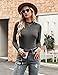 Marvmys Women's Turtleneck Long Sleeve Shirts Fall Fashion Basic Thermal Underwear Tops Winter Clothes 2025 Dark Grey S