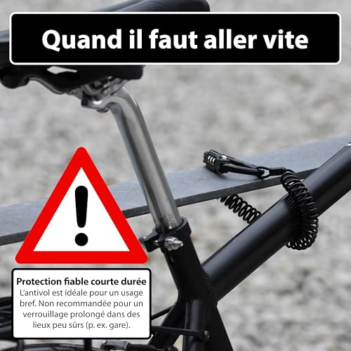 Câble antivol à code KOHLBURG 180 cm flexible pour casque et ski - 8