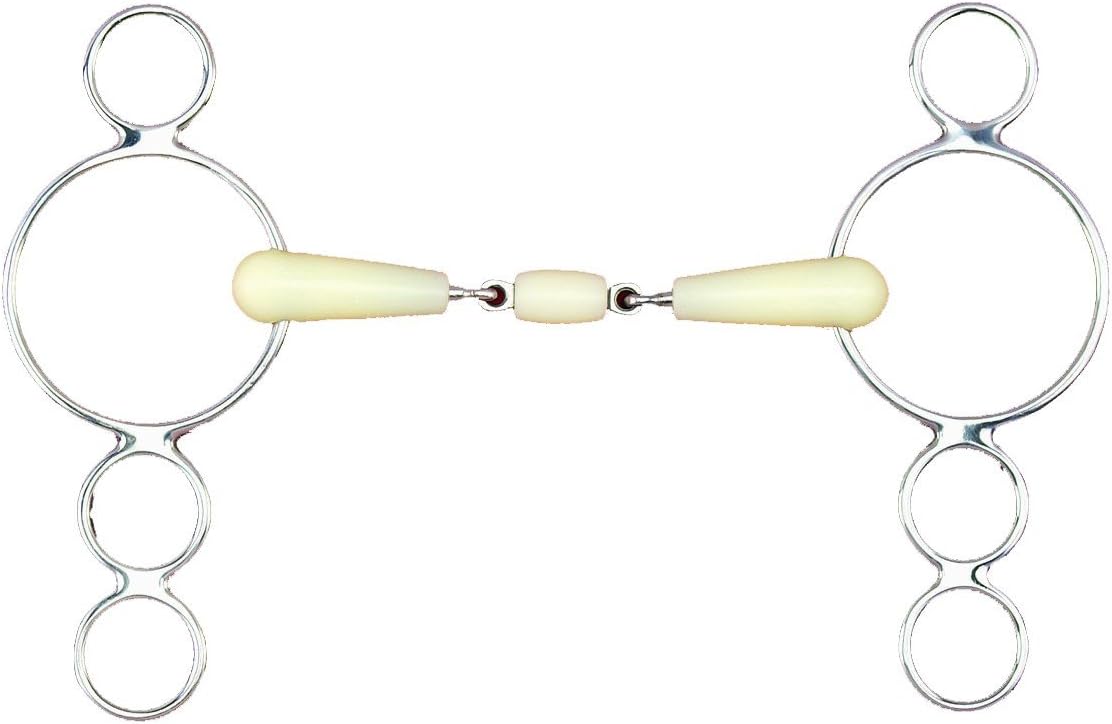 Happy Mouth Dbl Joint Roller 3-Ring Gag Bit 5.75