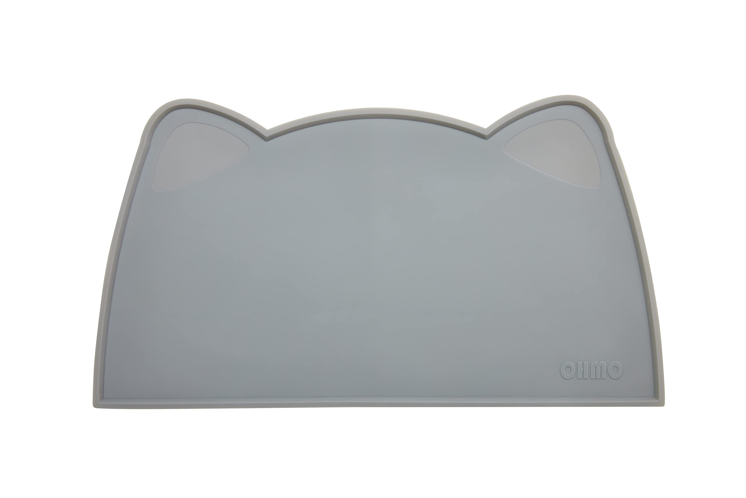 OHMO Tappetino Ciotola per Cani e Gatti in Silicone, Impermeabile Antiscivolo a Prova di Fuoriuscita per Cibo e Acqua, Facile da Pulire, 52x30cm, Grigio Scuro