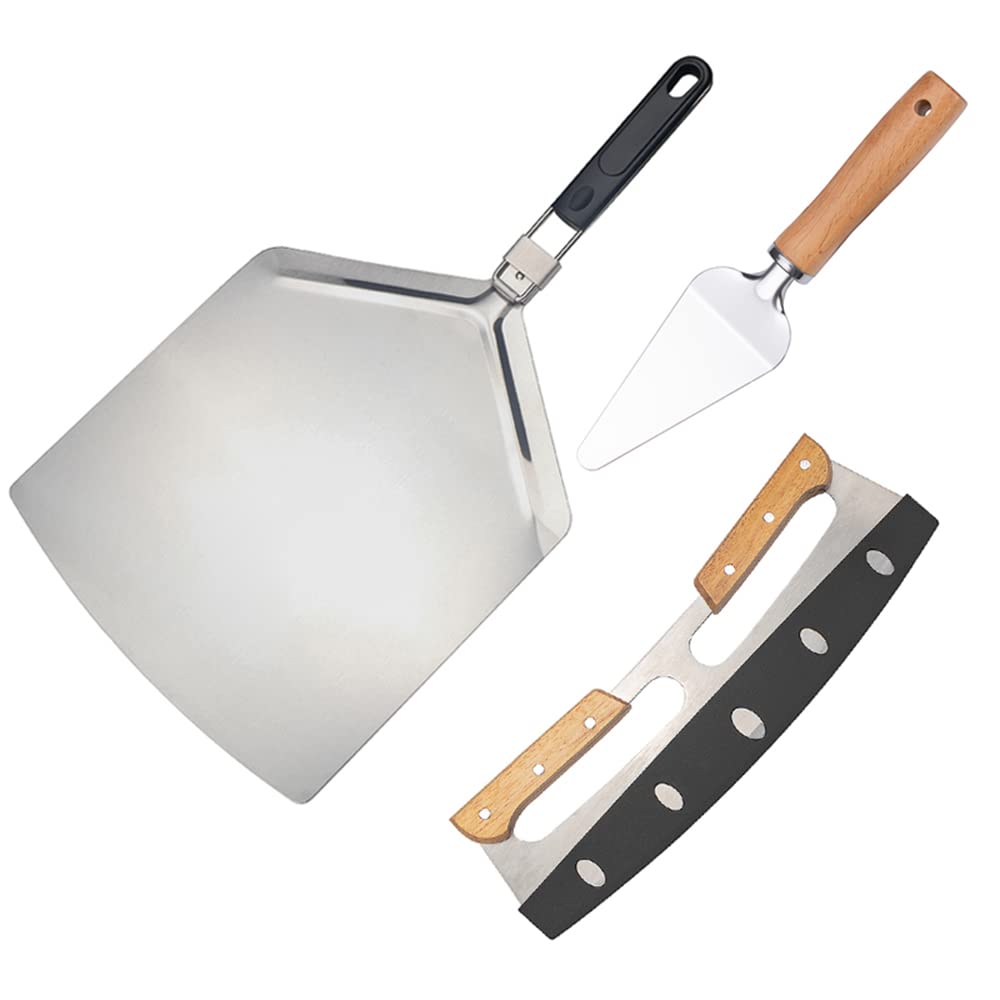 15 "Pizza -Schäferpaddel, Edelstahl -Gourmet -Spatel mit Griff für einfache Aufbewahrungspizza -Flip -Pizza -Paddel, Kuchenlifter,B