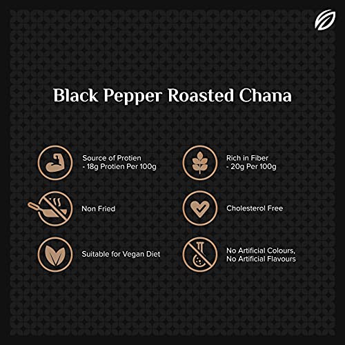 Image of Shrego Black Pepper Roasted Chana, Snack and Namkeen, Vacuum Packed (300 GM)