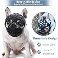 Acehome Short Snout Dog Muzzle, Silicone Prevent Barking Eating Dog Mask Breathable French Bulldog Mouth Cover for Flat Faced Dogs Shih Tzu and Pug Anti-Biting Chewing Training, Black-S