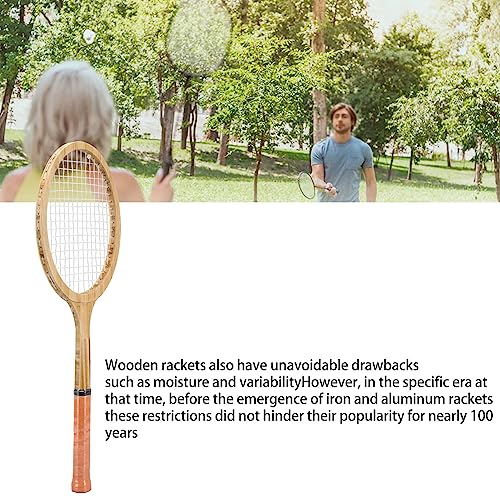 Raqueta de tenis retro de madera para decoración miniatura 6