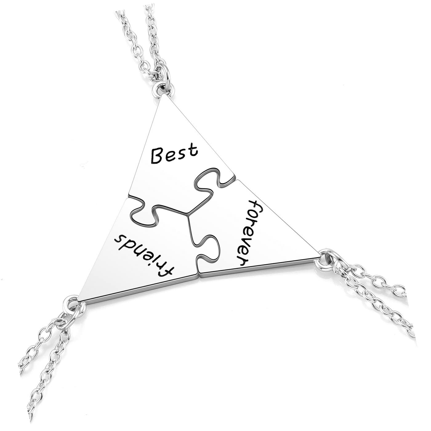 PESOENTH BFF Best Friend Necklace For 2 3 4 5,Friendship Jewelry For Women Gift,Matching Heart Best Friends Forever Pendant Necklaces Set Birthday for Friendship BBF