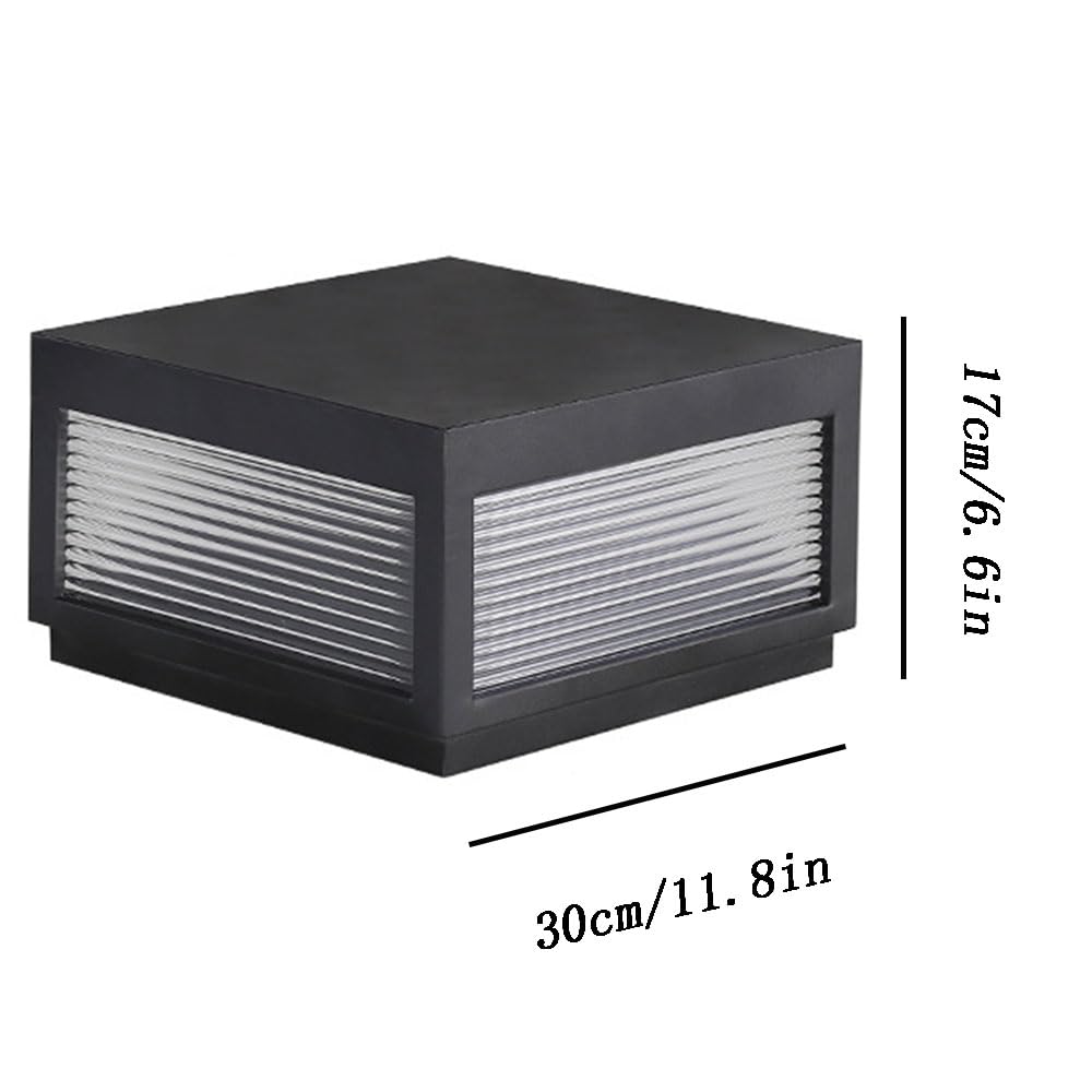 Lampe colonne d'extérieur moderne et étanche E26 - Borne de style industriel super lumineuse pour portail de villa et jardin - 29 cm - Design en métal et verre
