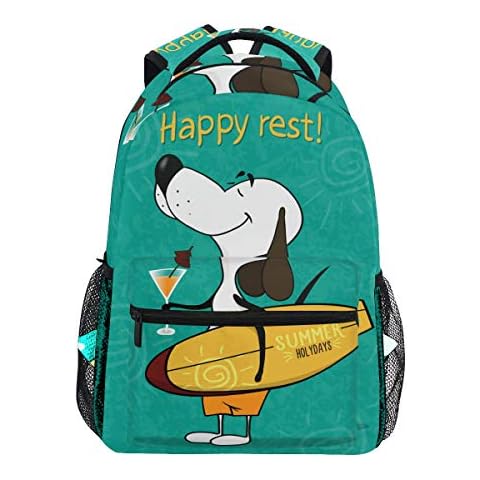 Mochila Escolar de Tablas de Surf con Diseño de Perro Cover