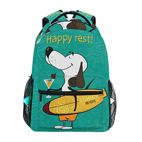 Lindo Perro con Mochila Escolar de Tablas de Surf para niños  niñas   Bolsa de Viaje