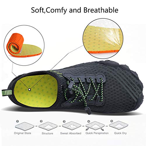 Image of MAYZERO Water Shoes Men Women Swim Surf Shoes Beach Pool Shoes Wide Toe Hiking Aqua Shoes Winter House Slippers