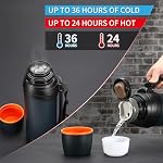 Large Thermosflask- 85oz Stainless Steel Insulated Bottle for Travel with BPA Free Cup - 2.5L Oversized Vacuum Insulated Thermoses with Handle and Strap for Hot & Cold Drinks(Blue) - Image 4