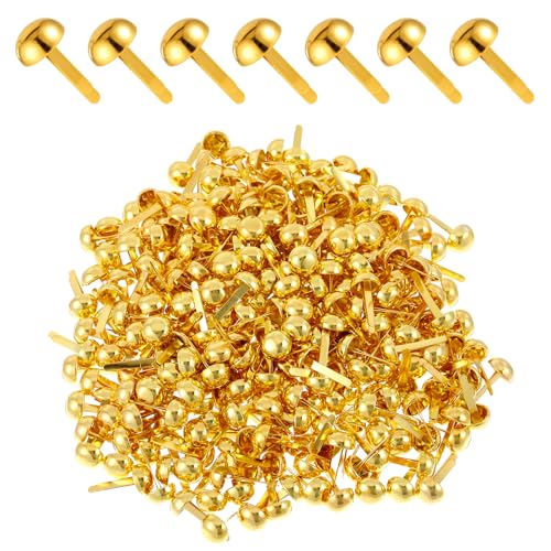 Giantree 300Pcs Gold Open Pins, Brass Pin Fasteners, Mini Round Head Metal Paper Pin, Brass Fasteners, Paper Crafts Thumb Pins for DIY Crafts Projects Handmade Art Scrapbook Office (8mm x 18mm)
