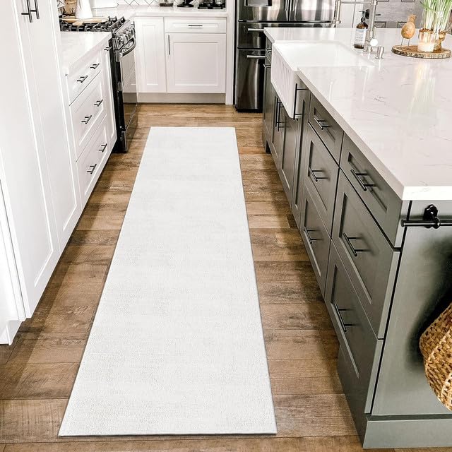 Homebyhome Teppich Wohnzimmer 80x250 cm Läufer Flur Natur Waschbarer Teppiche Einfarbig Modern...