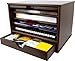 Victor Wood Desktop Organizer with Closing Door, B4720 (Mocha Brown)