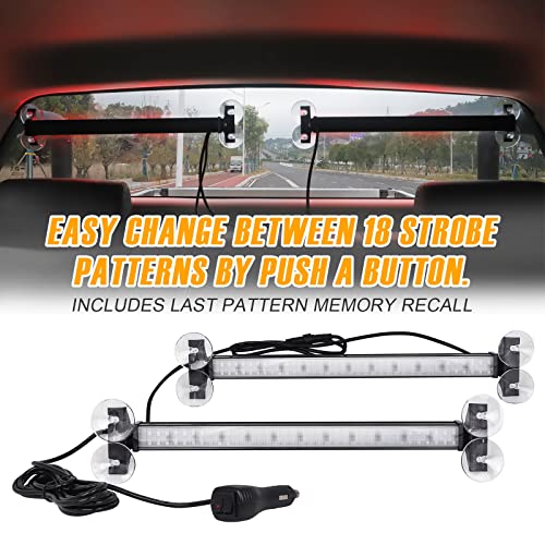 Xridonsen 2 In 1 Emergency Strobe Traffic Advisor Light Bar 144 Led Warning Safety Interior Windshield Dash Lights Deck Split Mount For Volunteer Firefighter Vehicles Trucks (2X17.7 Inch, Red/White) #TOP4