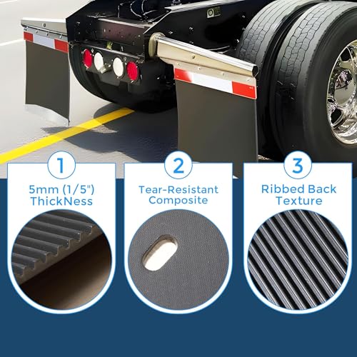 Image of 24 inch x 24 inch Mud Flaps for Semi Trucks 1 /5 inch Thick Mud Flaps Universal Mudflaps Semi Trailer 2 Pack