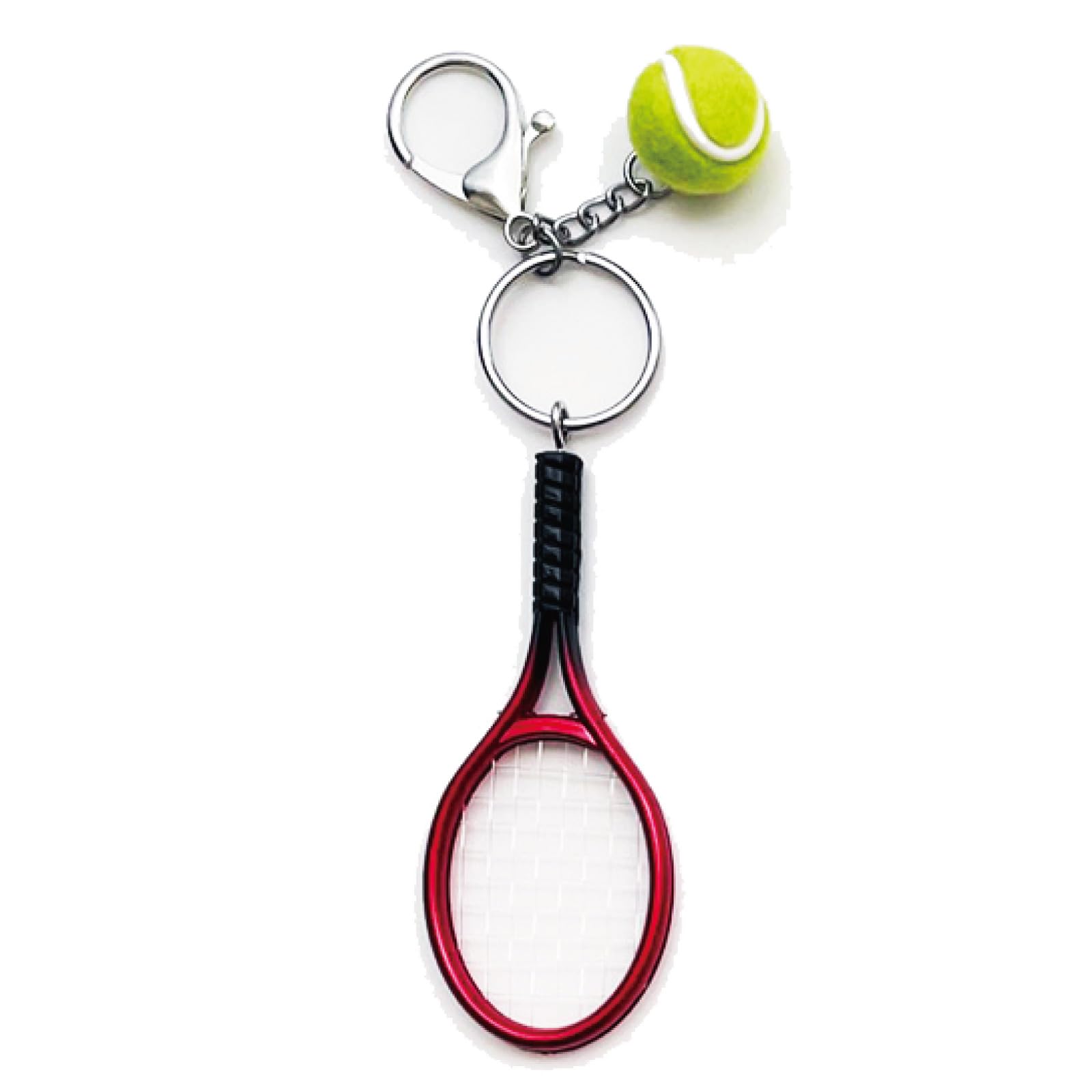 Iniko Life Keychain Tennis Racket Bag Tennis Ball Package Bag Included Key Chain Key Ring Charm Handmade Accessory for Carrying Case or Bag Keychain or as a Gift or Tournament Prize, red : Clothing, S