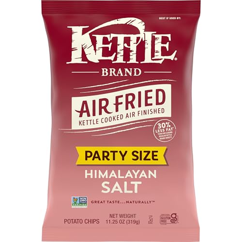 Kettle Brand Potato Chips, Air Fried Himalayan Salt Kettle Chips, 11.25 Oz Party Size Bag
