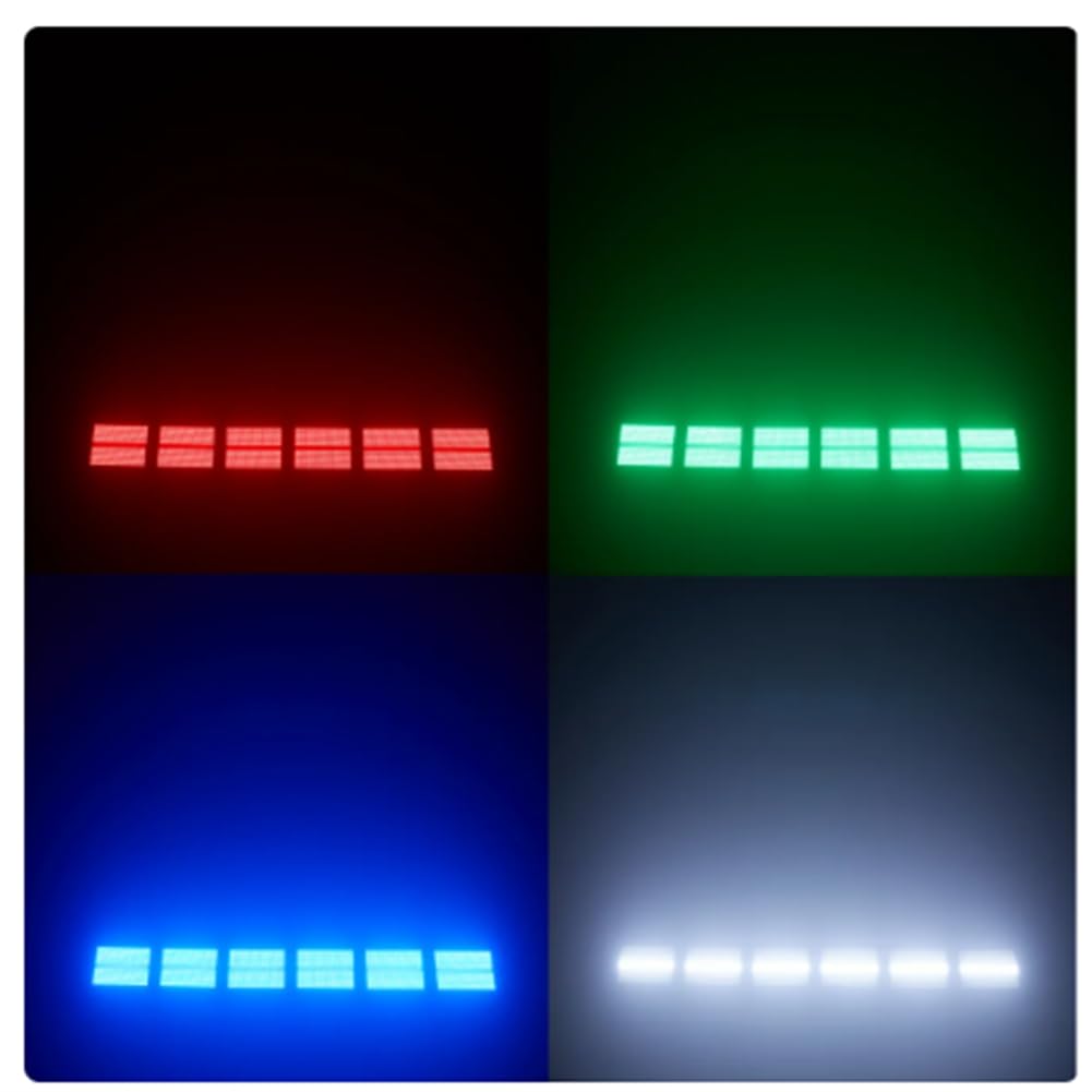60W Mni LED Estroboscópico RGB 3 en 1 8 Particiones + 8000K 4 Particiones Super Brillante DJ Wash Bar Etapa Estroboscópica Enchufe de la UE