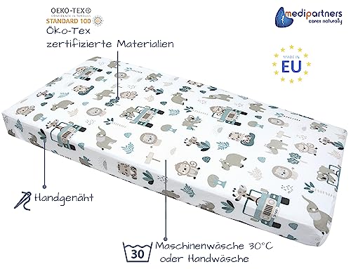 Medi Partners Spannbettlaken 60x120 3-Pack Baby Bettlaken Kinderbett Spannbetttuch 100% Baumwolle - Fitted Kinder Sheet Bettwäsche… – Ansicht 3