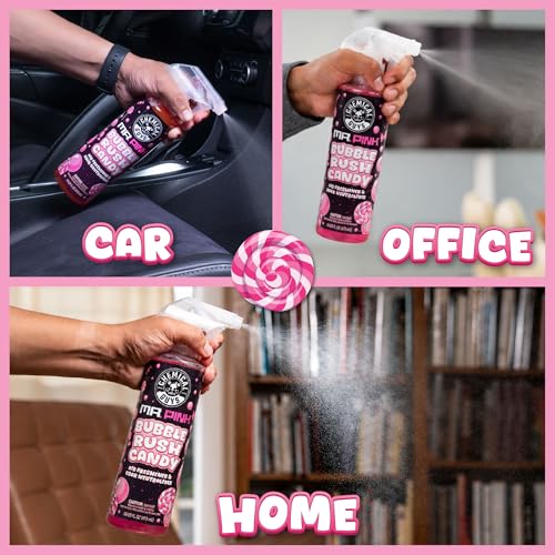 Image of Chemical Guys Mr. Pink Iconic Scent Interior and Exterior Car Care Bundle, Air Freshener Spray and Mr. Pink Super Suds Car Wash Soap, Sweet Candy Bubblegum Scent - 16 Fl Oz Each