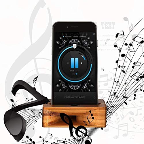STOBOK Cell Phone Stand Amplifier,Phone Stand with Sound Amplifier Natural Wooden Desktop Mobile Phone Holder
