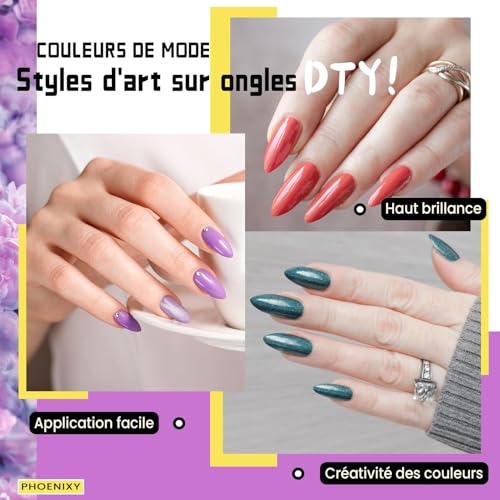 Vernis semi permanent 54 couleurs Phoenixy pour ongles écaillés