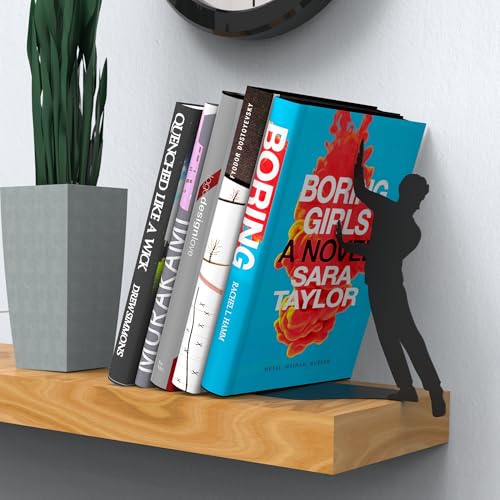 Image of Artori Design Book Ends to Hold Books Heavy Duty - Hidden Metal Bookends for Shelves Desk or countertop - Bookend Book Holder for Home Decorative - Gift for Book Lovers and Home Decor (Cliffhanger)