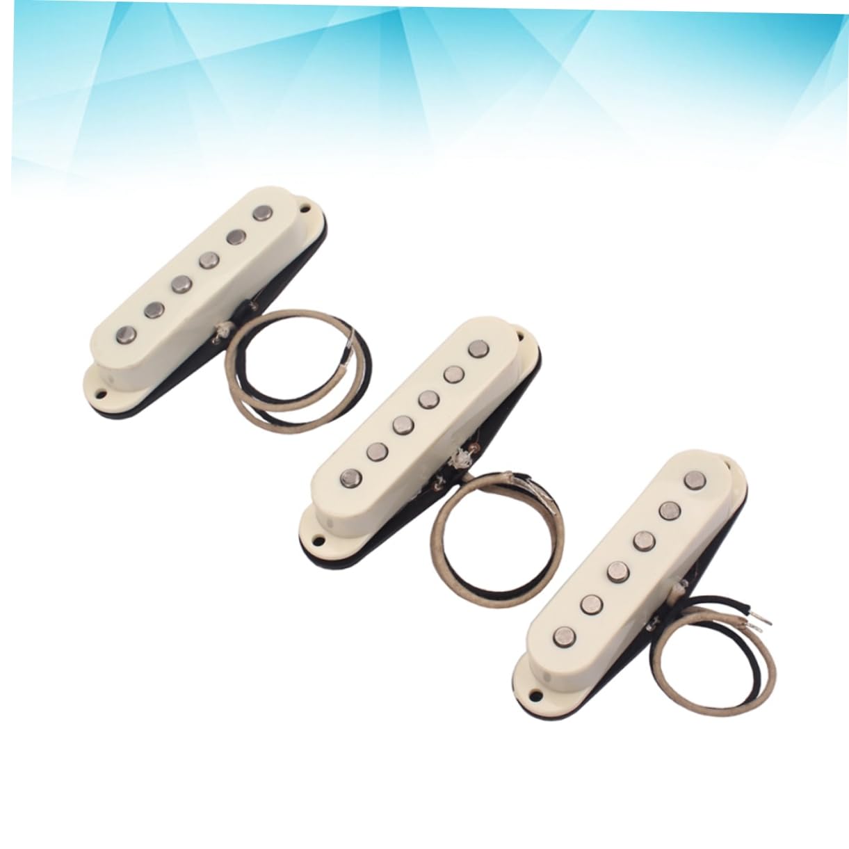 Set Pickup Single Coil 48/50/52mm per Chitarra Elettrica | Neck, Middle, Bridge, Finitura Bianco Latte, Frame Plastico Incluso, per Bassi e Fai-da-te