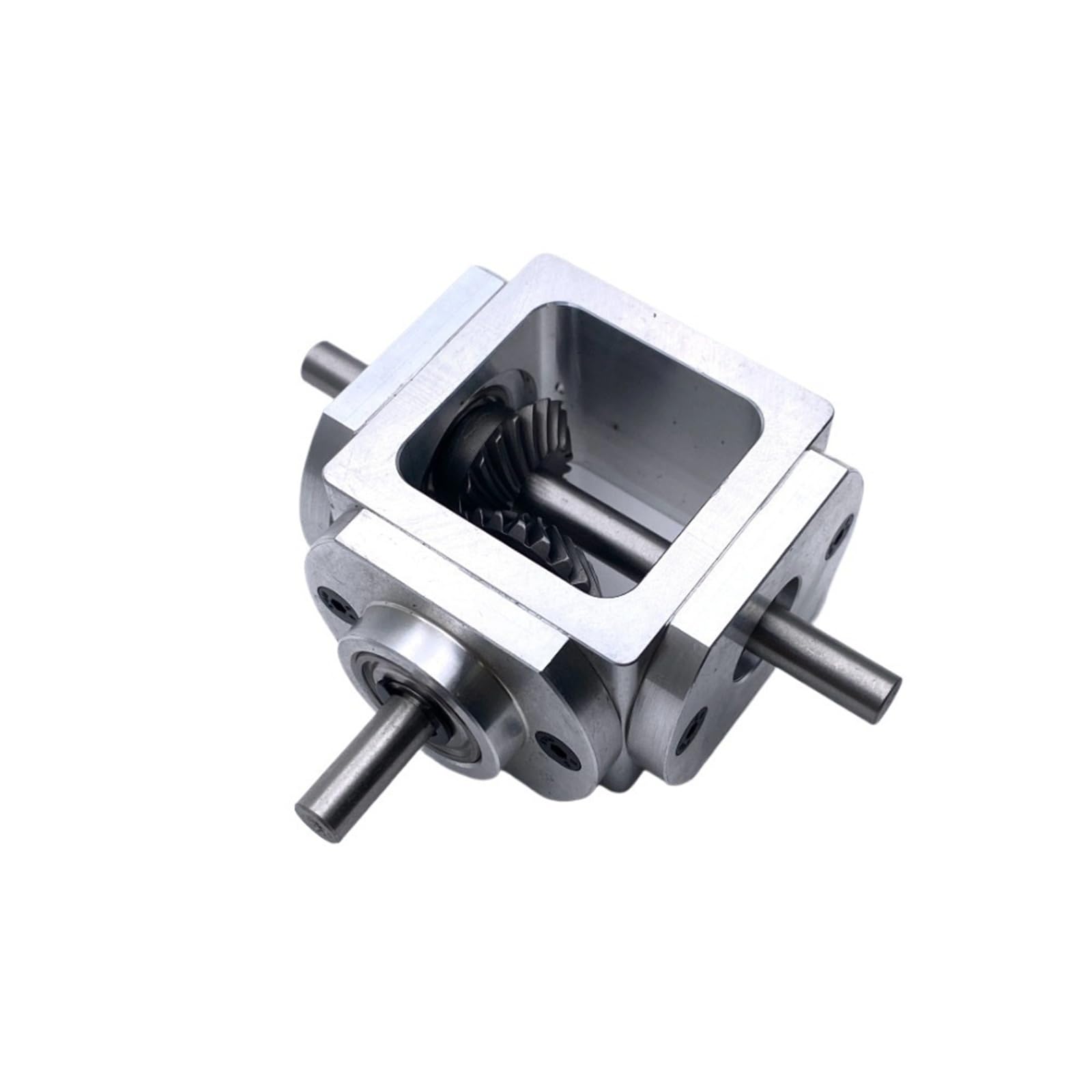 Angle Steering 90 Degree Steering Gearbox 6mm Dual Output Shaft 1 to 1 Speed Ratio Angle Device Spiral Bevel Gear Commutator Driving Change