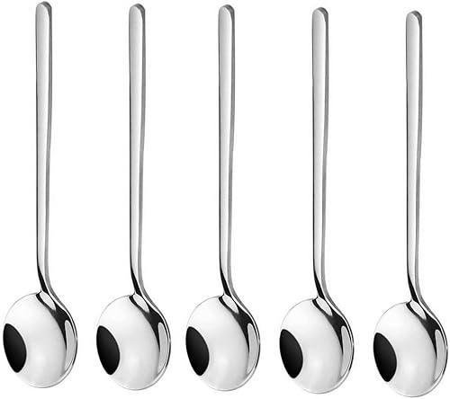 Paquete de 10 cucharas de espresso de acero inoxidable 1810, juego de cucharas para café, azúcar, postre, helado, sopa anticapucino, 5.3 pulgadas,