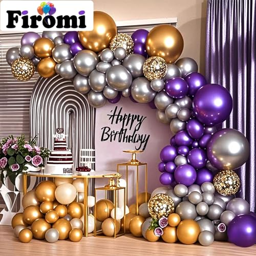 Image of Firomi Metallic Chrome Big Silver Balloons 18-inch 12 Pack (with 1 Ribbon) | Large Helium Shiny Round Silver Thicken Latex Balloon for Wedding Birthday Party Balloons