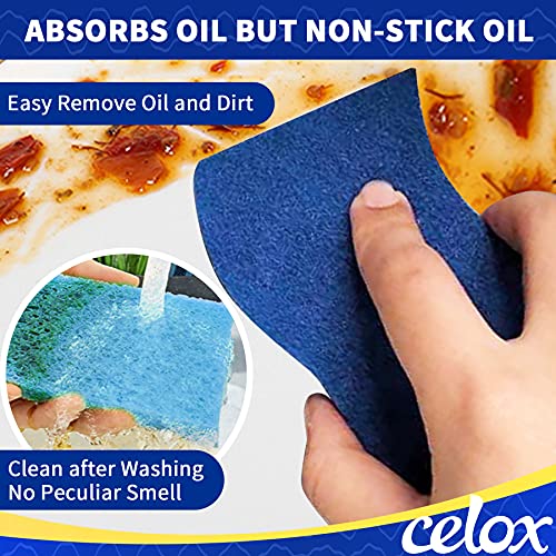 Image of CELOX 24 Pack Non-Scratch Dish Sponge, Dual Sided Kitchen Sponges for Dishes, Long Lasting Dishwashing Household Cleaning Sponges for Kitchen, Easy to Dry and Reusable