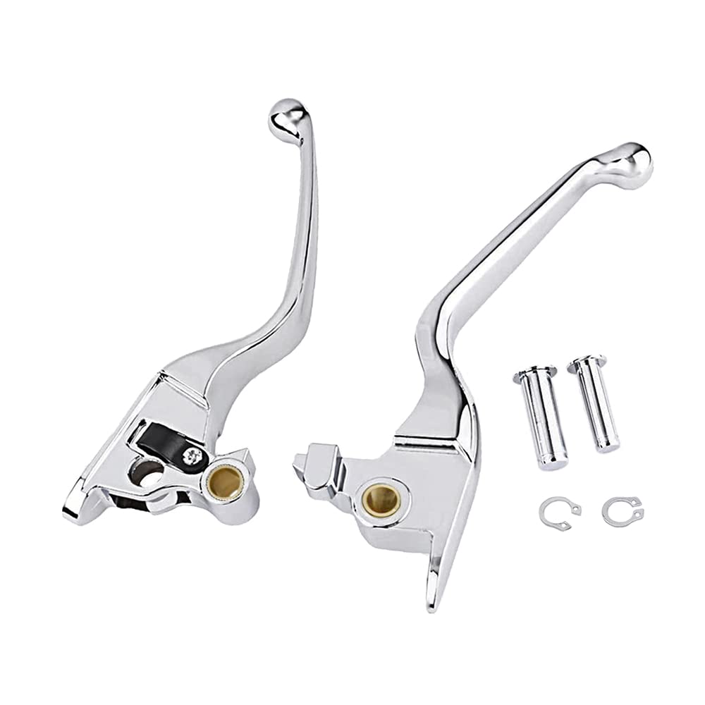 Chrome Brake Clutch Hand Lever Sets Pairs Aftermarket Part Compatible with Harley Davidson Dyna Softail Fat Boy Low Rider Super Glide Wide Glide Breakout 2018 2019 2020