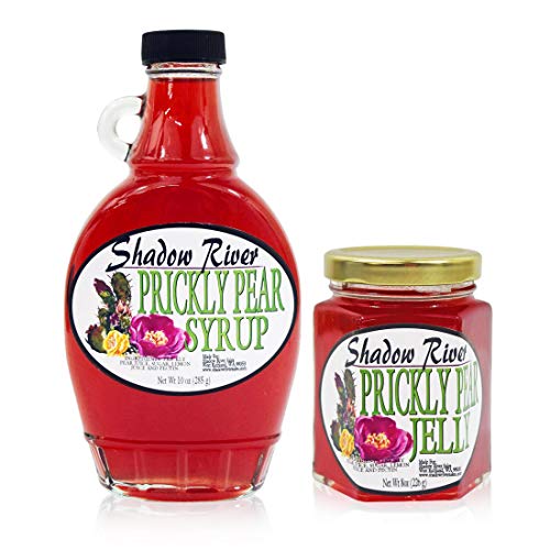 Shadow River Gourmet USA Prickly Pear Cactus Sampler Boxed Set with 10oz Syrup and 8oz Jelly - Made From Real Cactus Fruit Juice